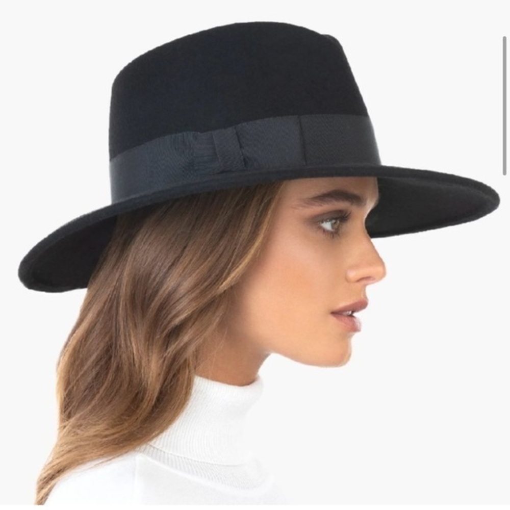 Eric Jarvits Black Wool Wide Brim Fedora Hat